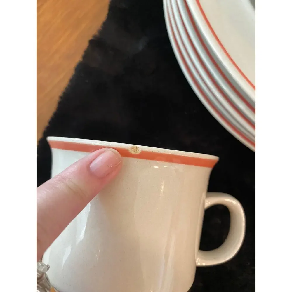 Vintage Anchor Hocking Coralsea Dishes Dinner Salad Cup and Saucers Bowls